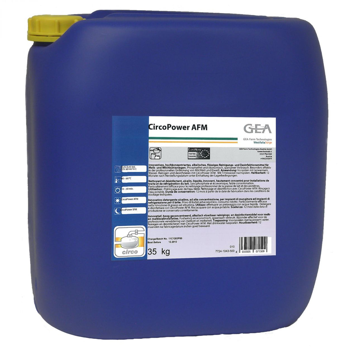 GEA CircoPower AFM Reinigungsmittel 35 kg Kanister 7724-1043-500 (77241043500)