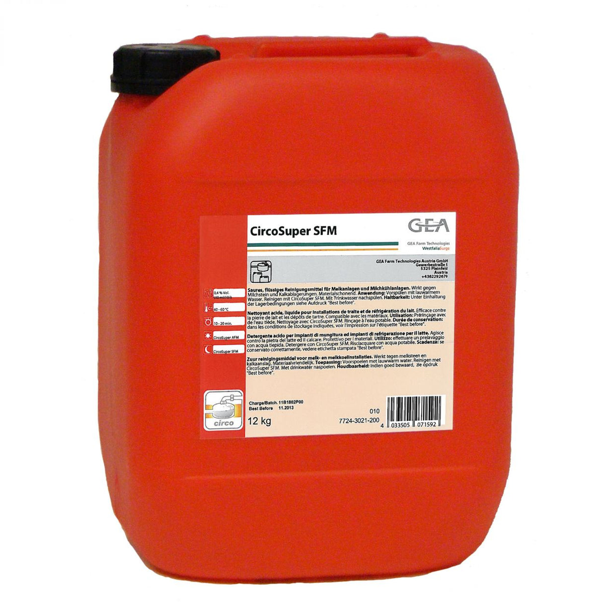 GEA CircoSuper SFM Reinigungsmittel 12 kg Kanister 7724-3021-200 (77243021200)