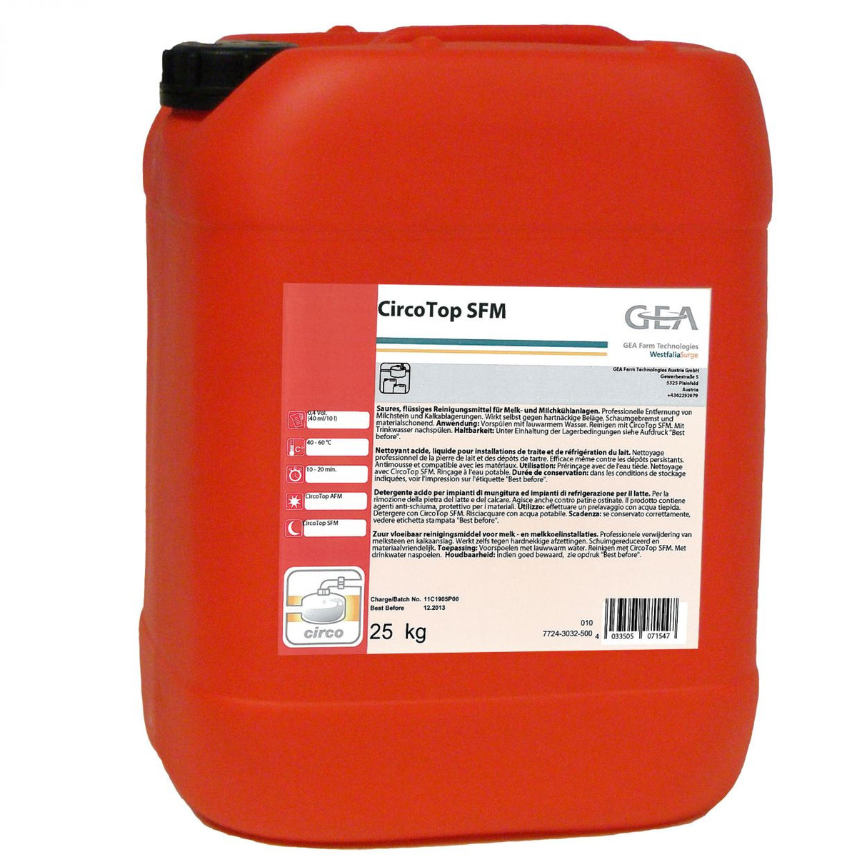 GEA CircoTop SFM Reinigungsmittel 25 kg Kanister 7724-3032-500 (77243032500)