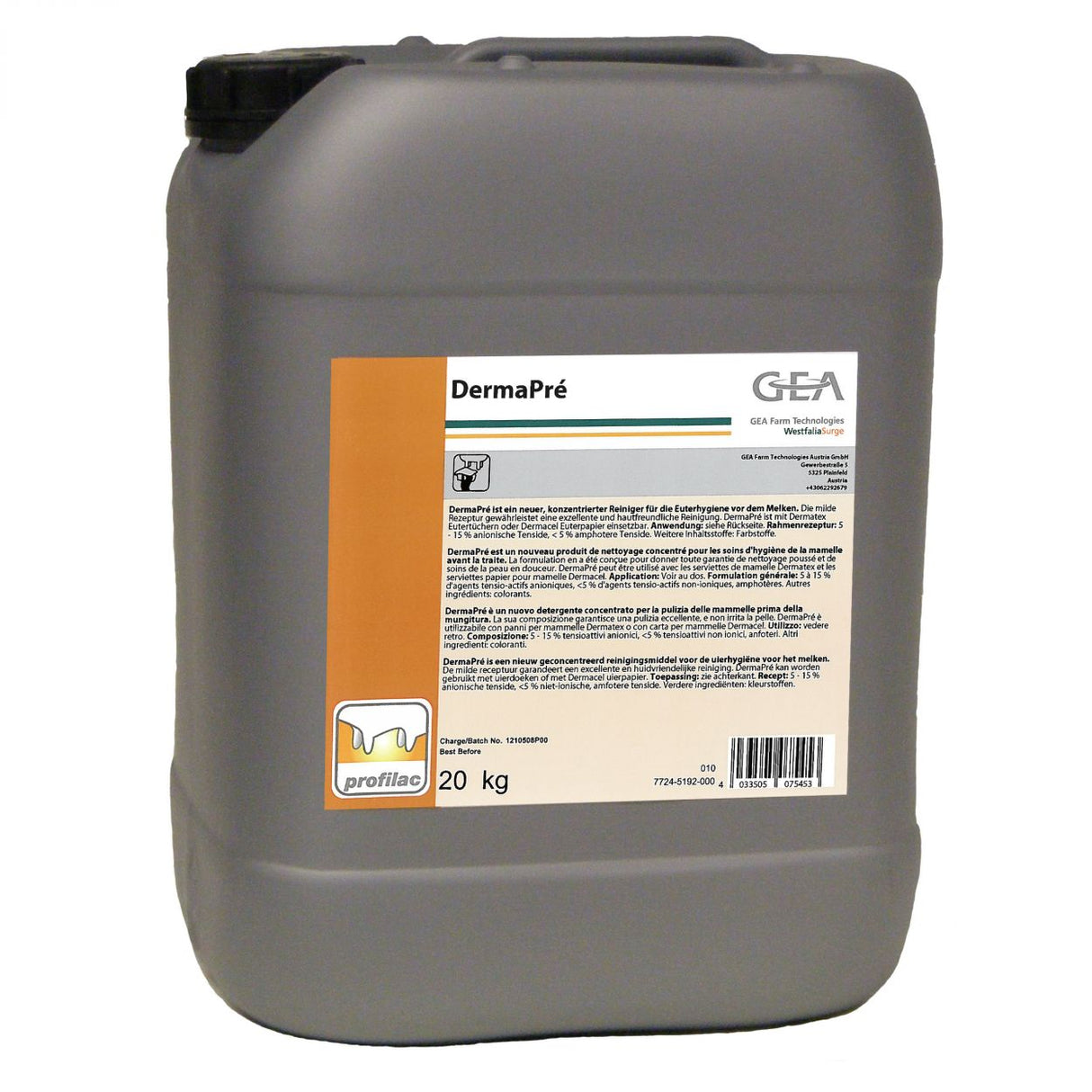 GEA DermaPré Euterreiniger 20 kg Kanister 7724-5192-000 (77245192000)