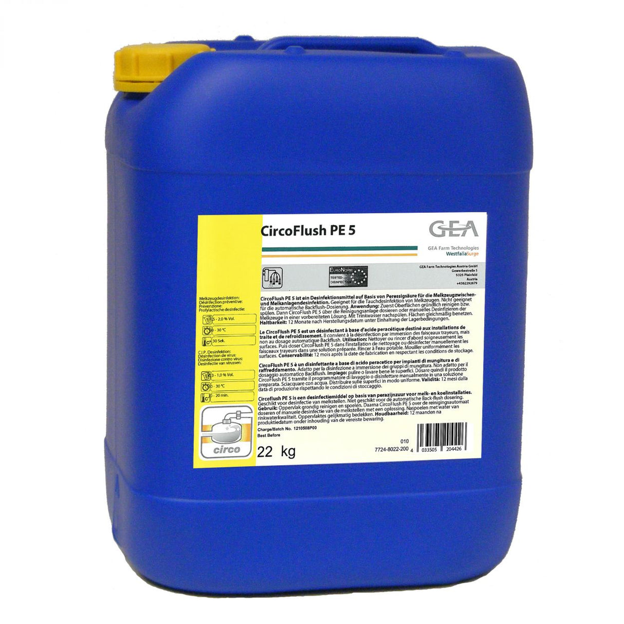 GEA CircoFlush PE 5 Desinfektionsmittel 22 kg Kanister 7724-8022-200 (77248022200)