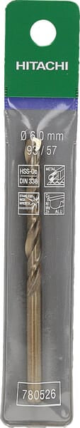 KRAMP Bohrer 6x93mm, für Metall, HiKOKI 780526