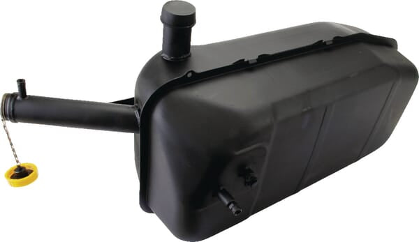 Metal tank on the left