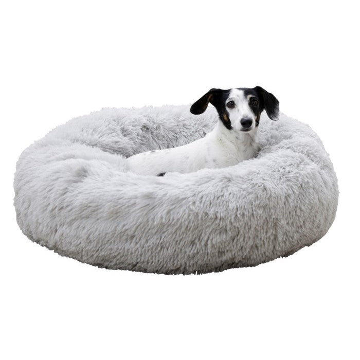 Kerbl Hunde Kuschelbett Fluffy hellgrau, Ø76cmx19cm - 80424