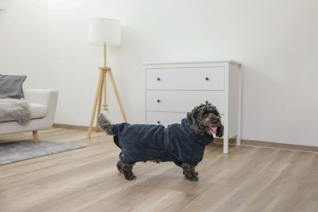 Kerbl Bademantel für Hunde, blau, XL, Rückenlänge 70 cm - 80696