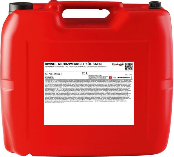 KRAMP Divinol Getriebeöl SAE 80 GL4 20 l 80700K030