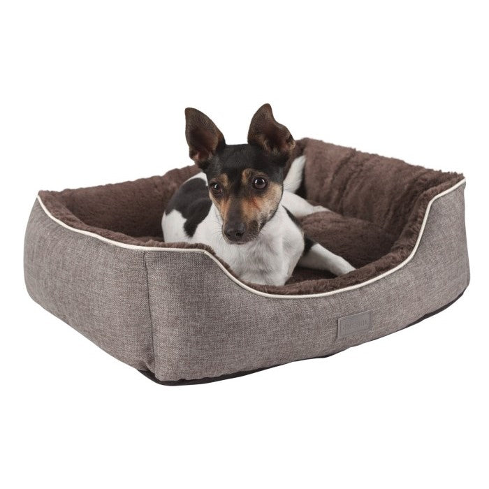 Kerbl Hunde Kuschelbett Samuel, silber/dunkelgrau, 60x50x17cm - 81316