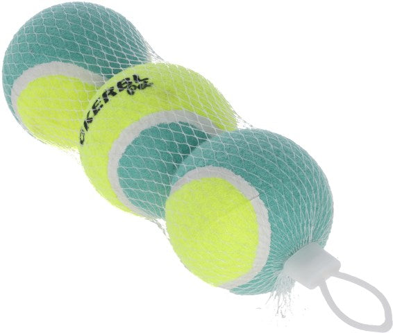 Kerbl Tennisbälle für Hunde 3er Set, ø 6,5cm gelb/türkis - 82309