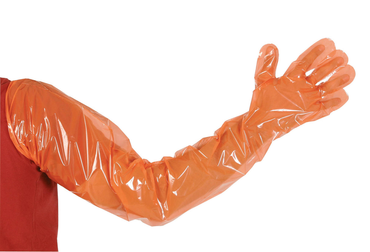 Kerbl Einmalhandschuhe Vetbasic, 90cm Länge, 100 St., orange 15364