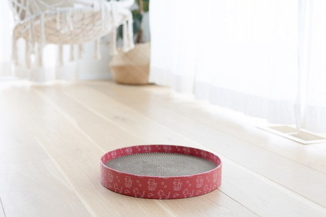 Kerbl Katzenkratzbett Circle aus Pappe, pink, Ø34cm - 84441