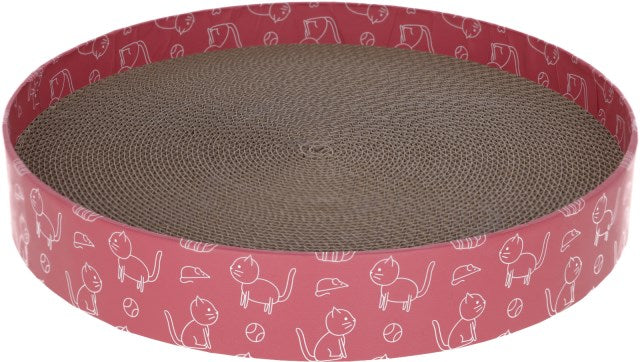 Kerbl Katzenkratzbett Circle aus Pappe, pink, Ø34cm - 84441