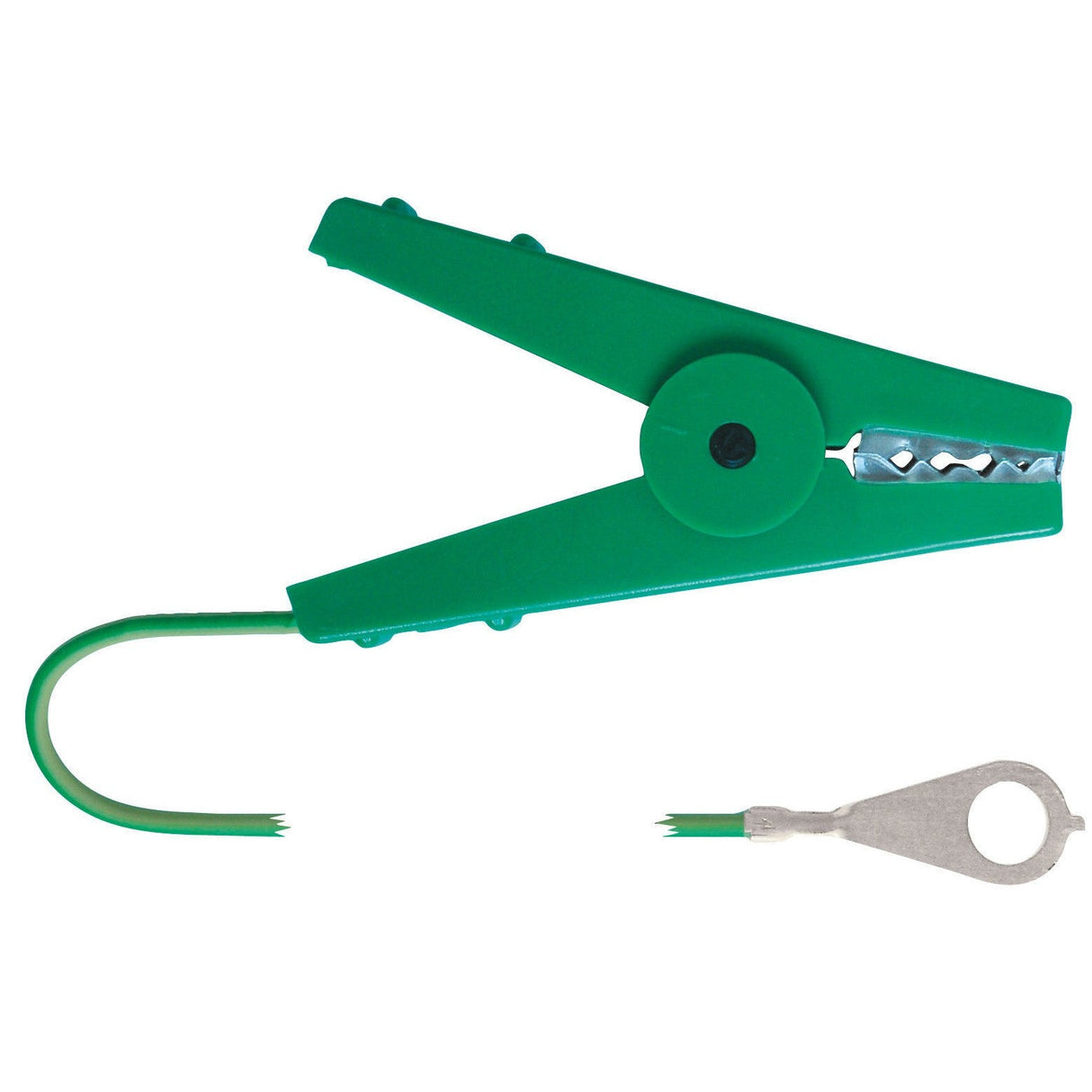 Kerbl Erdanschlusskabel mit Klemme grün Länge 100 cm, mit M8-Ösen - 44606