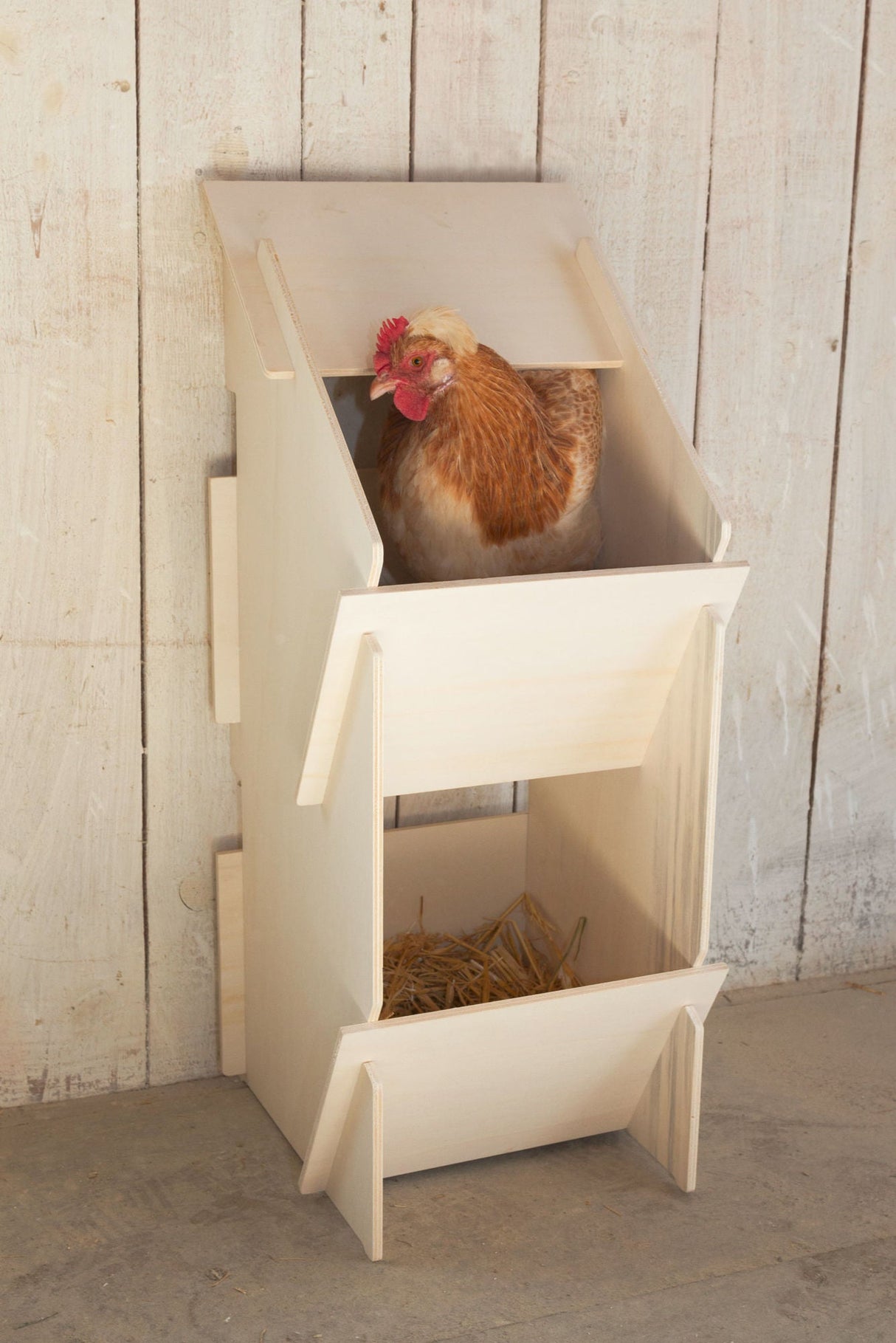 Kerbl Hühner Legenest aus Holz unmontiert; 30x35x83cm 73005