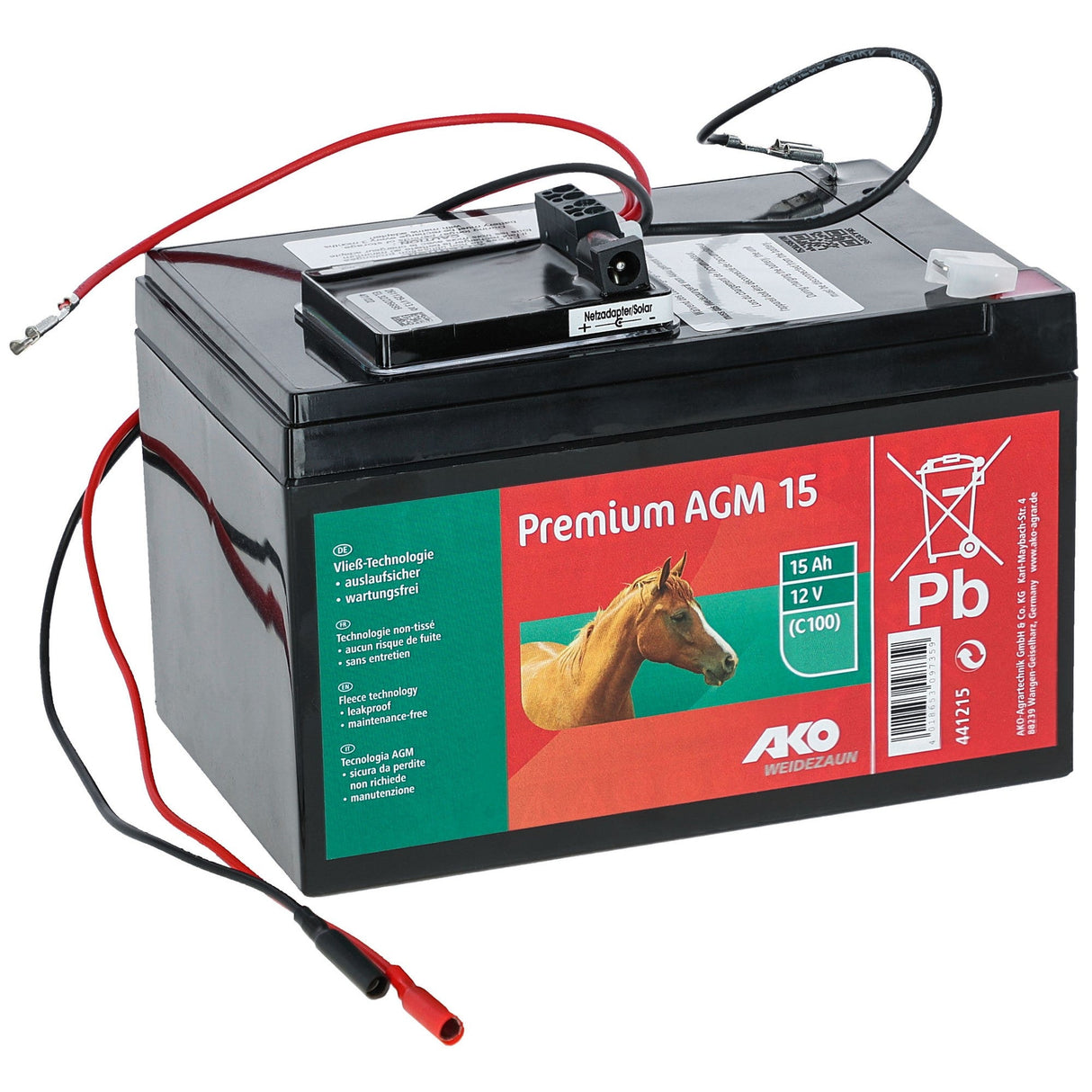 AKO Power AGM 12V, 15Ah, inkl. Laderegler und Netzladegerät 441215