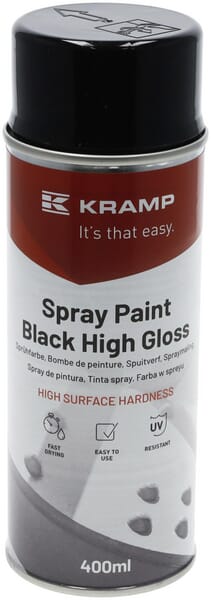 KRAMP Sprühfarbe schwarz hochglänzend - 6 Stück - 90050406KR