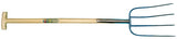 Manure fork T-handle 4 teeth blue