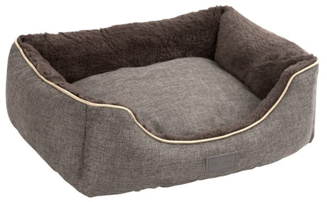 Kerbl Hunde Kuschelbett Samuel, silber/dunkelgrau, 60x50x17cm - 81316