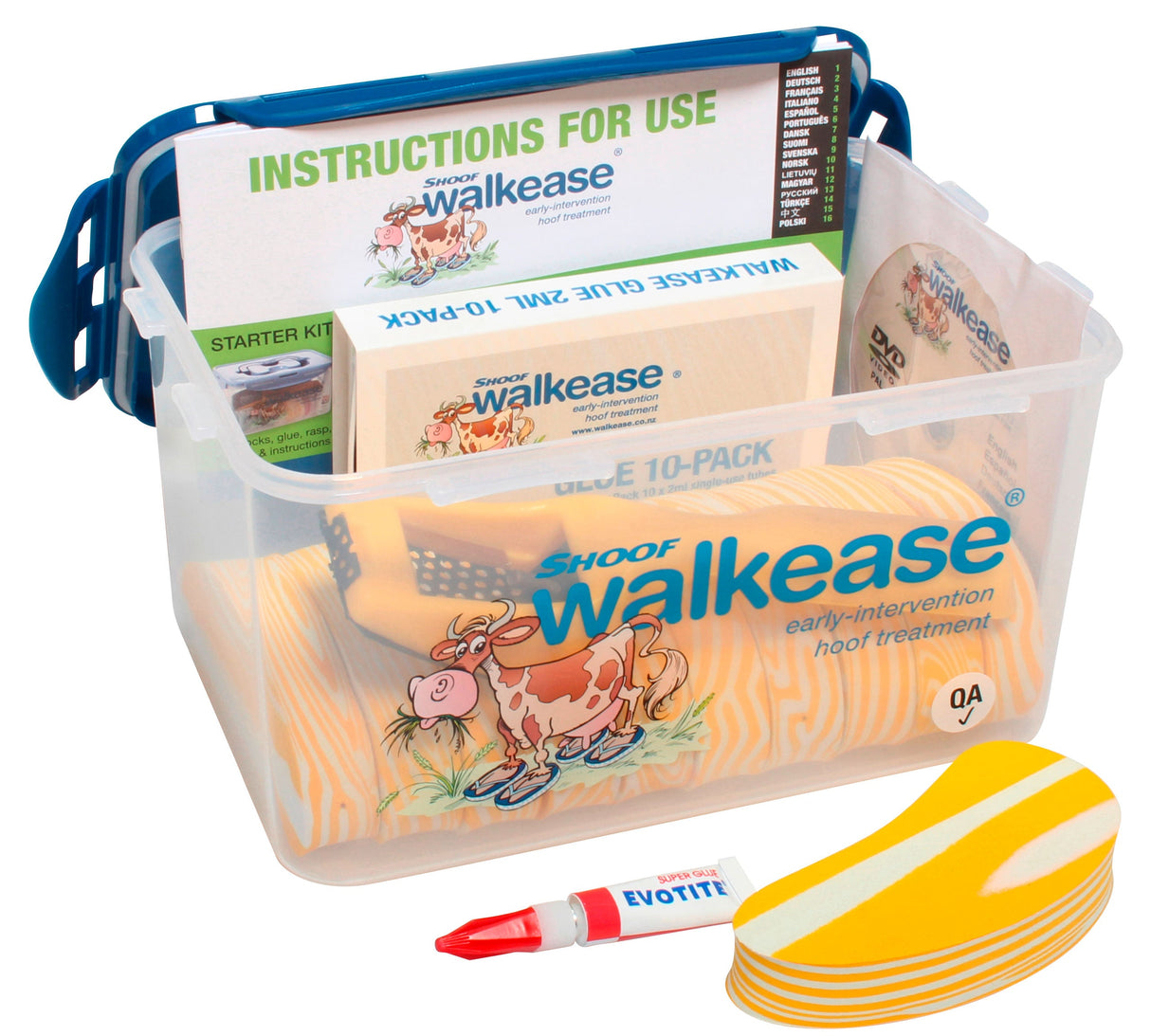 Kerbl Walkease Starter-Set komplett, Gr. M (gelb), 10 Stück/Pack 16481