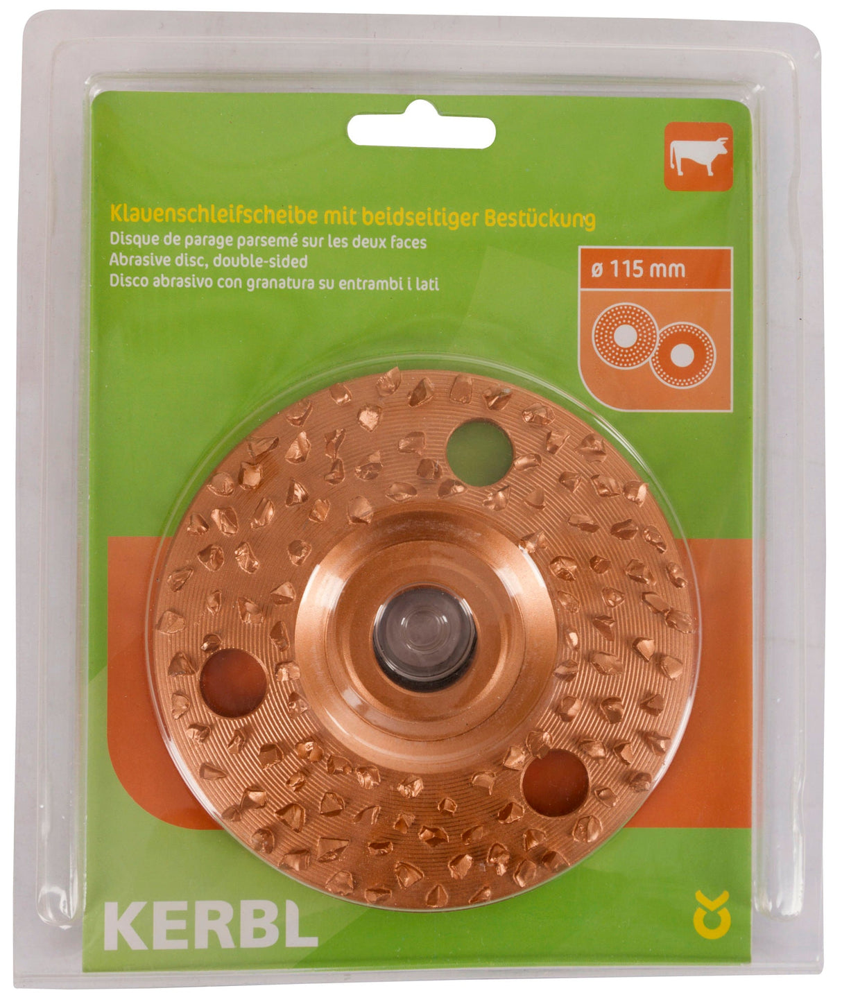 Kerbl Klauenscheibe Standard, 115 mm beidseitig, grobe Körnung 16359