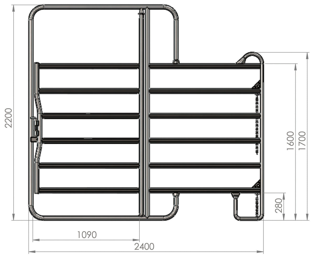 AKO Panel Zaunelement 2,4 m mit Tor (incl. Kettenverschl.) 442594