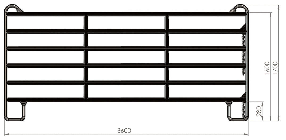 AKO Panel Zaunelement 3,6 m mit Schnell-Kettenverschluss 442593