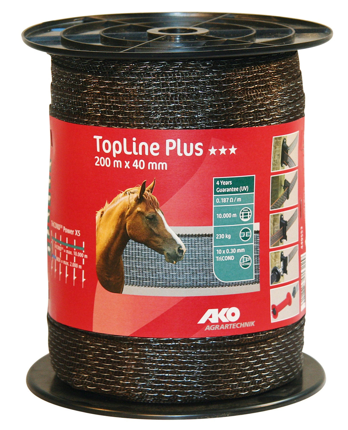 AKO Band Top Line Plus 200m, 40mm 10x0,30 TriCond, braun 449553