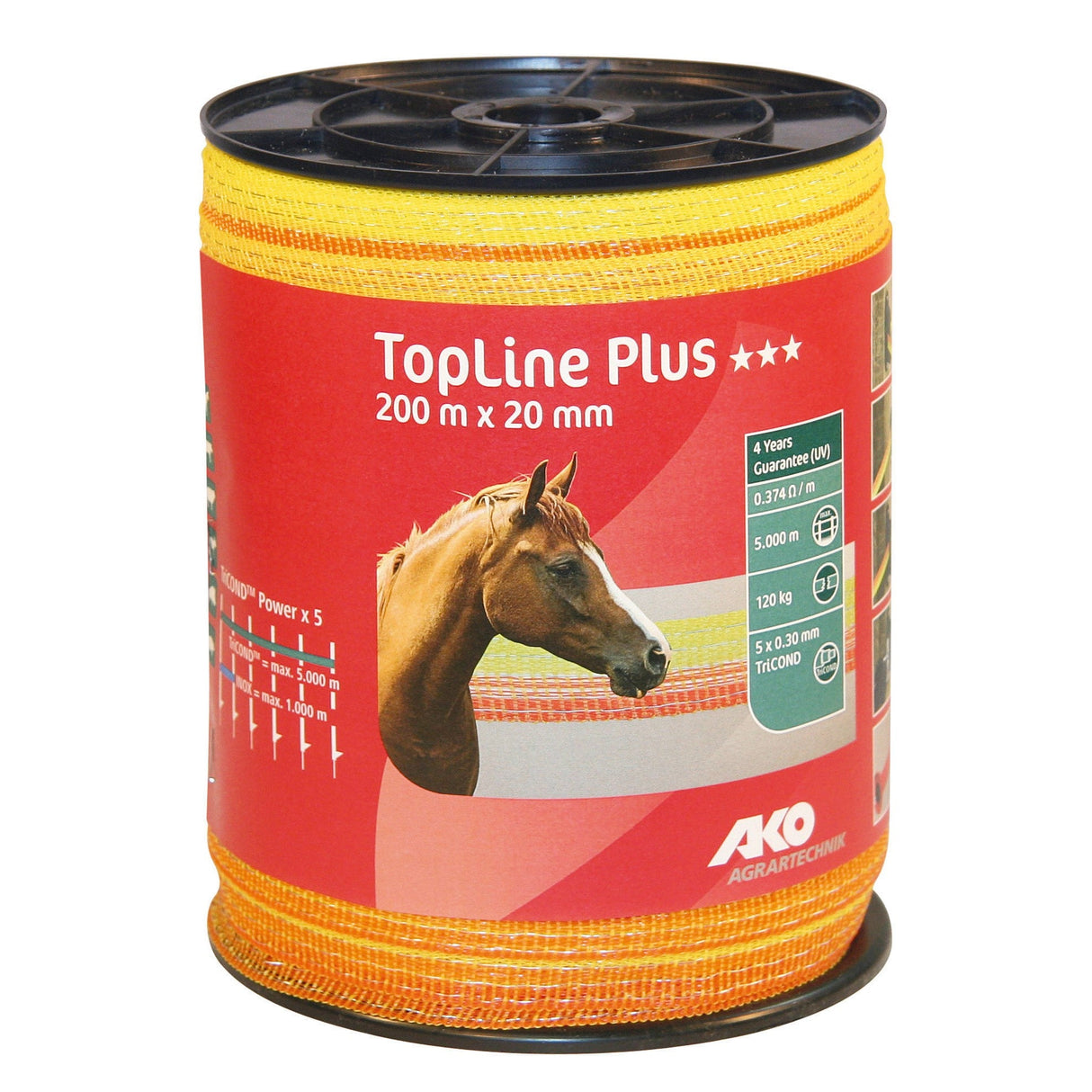 AKO Band TopLine Plus, 200m, 20mm, gelb/orange, 5 x 0,3mm TriCOND 449563