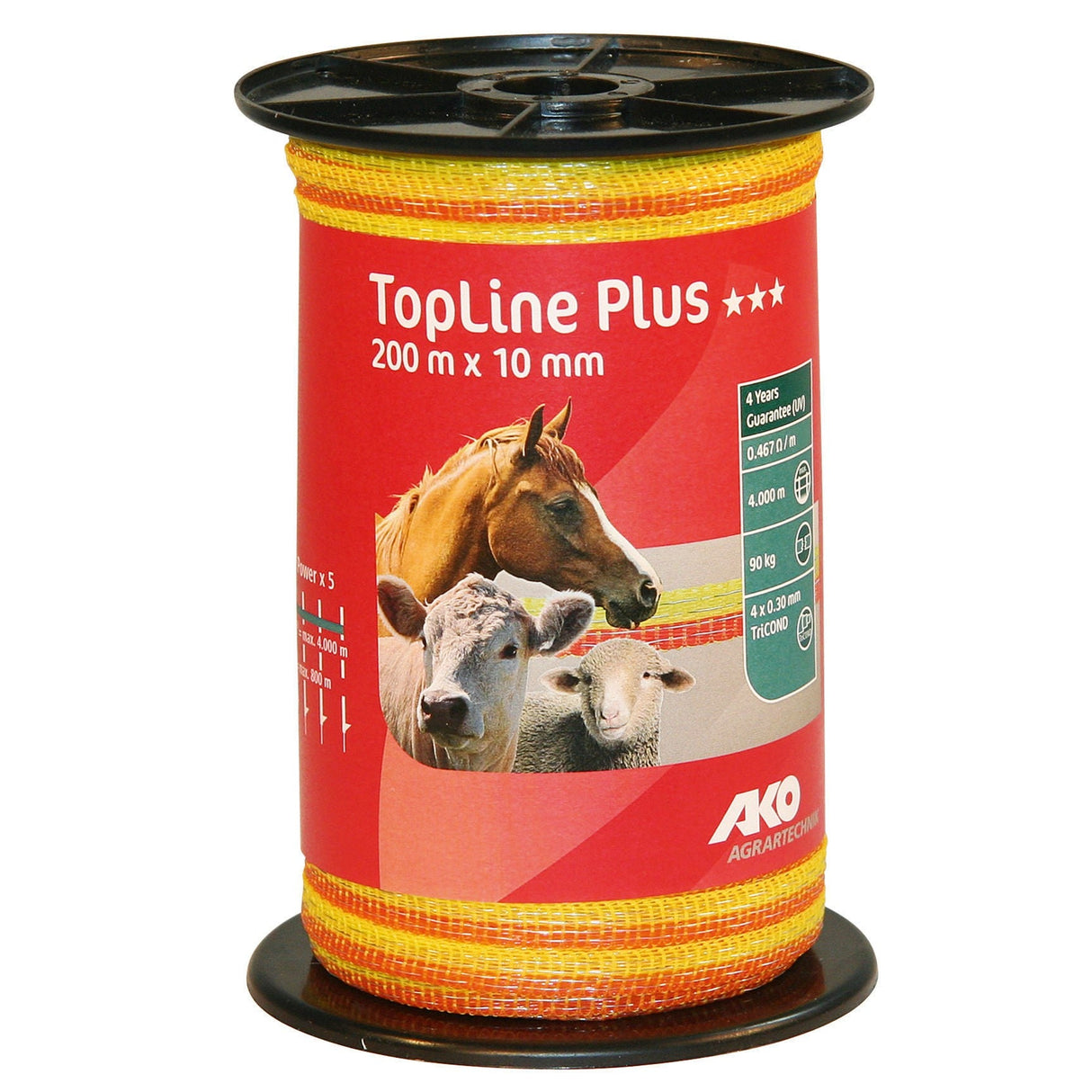 AKO Band TopLine Plus, 200m, 10mm, gelb/orange, 4 x 0,3mm TriCOND 449568