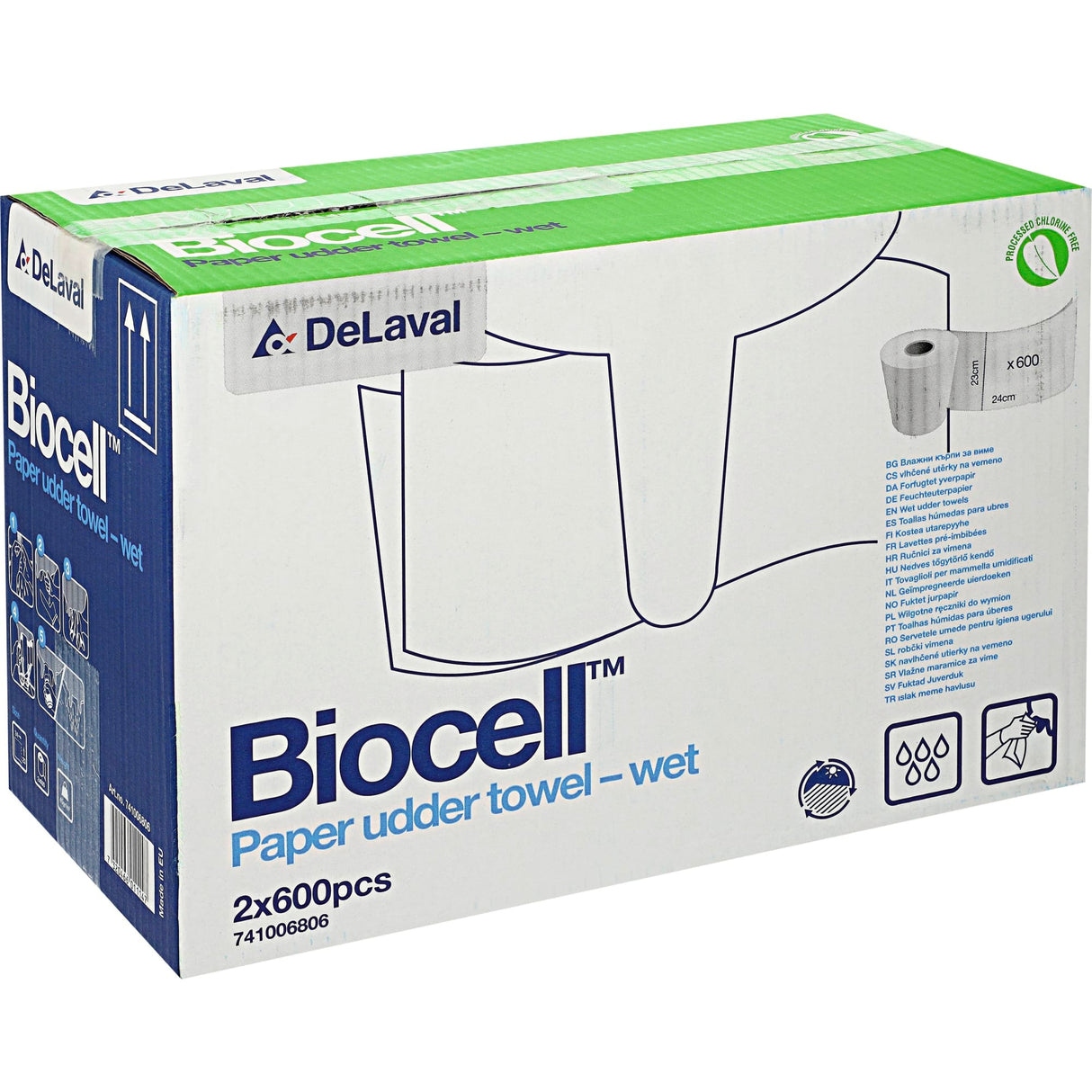DeLaval NR Euterpapier Feucht Wetcel 600 741006806