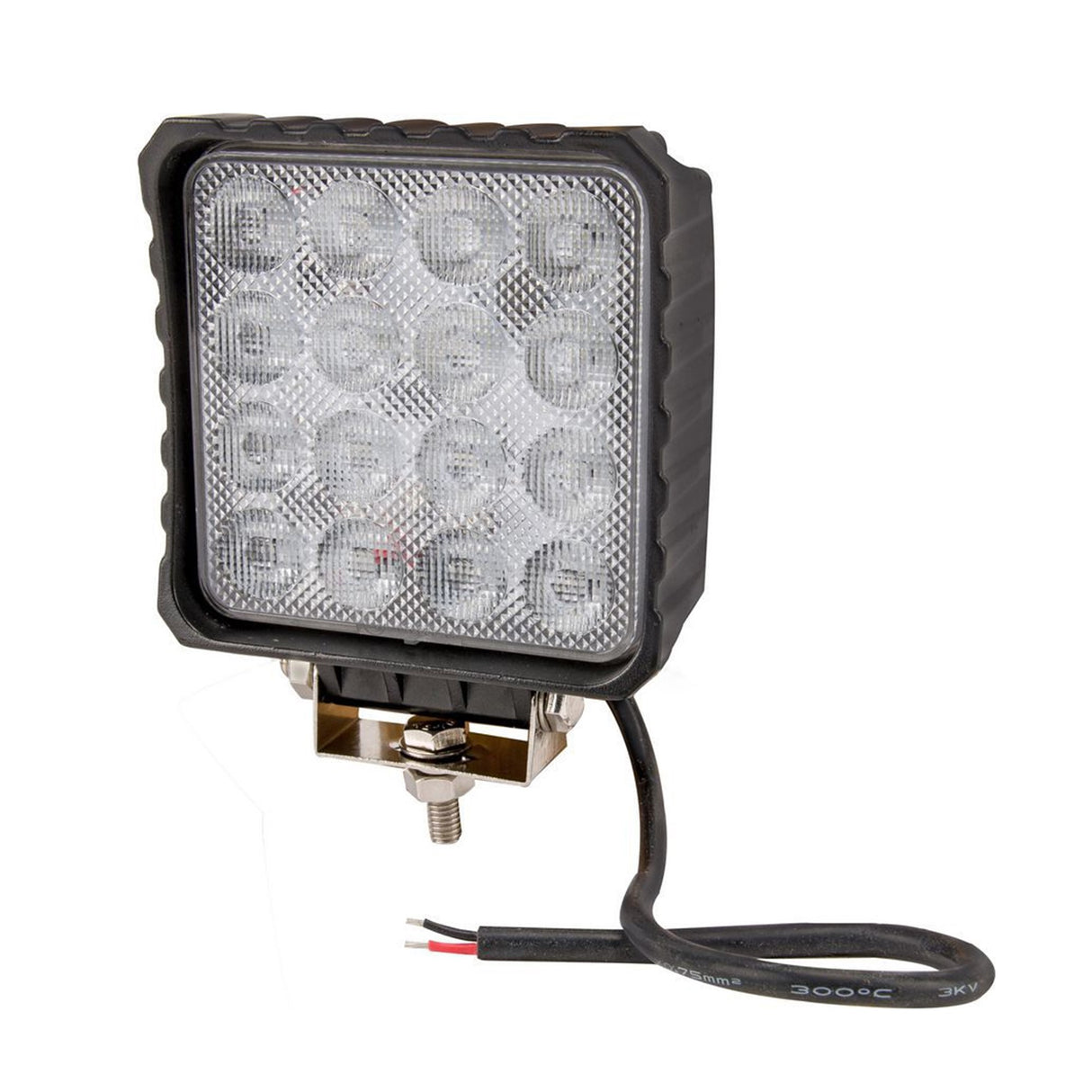 KRAMP Arbeitsscheinwerfer LED, 48W, 3840lm, quadratisch, 10/30V, 159x54,5x112mm, Flutlicht, 16 LED's, Kramp LA10047