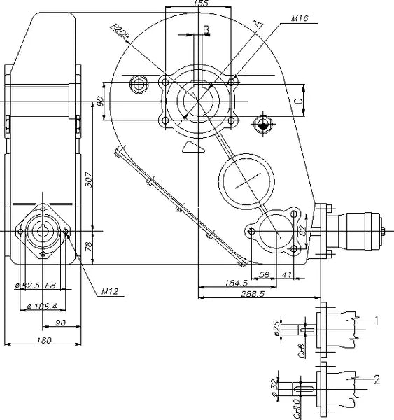 Gearbox 38.7:1