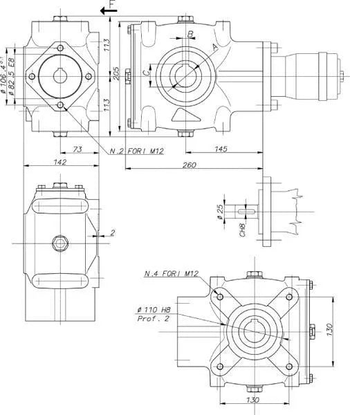 Berma Getriebe 4,1:1 Ø40 1" SAE-6B RT120401SAE6B