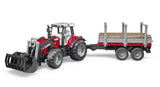 Bruder Massey Ferguson 7480 mit Frontlader und Rückewagen U02046