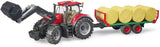 Bruder Case IH Optum 300 CVX mit Frontlader und Anhänger U03198