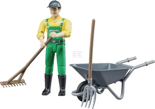 Bruder Figurenset, Farmer mit Zubehör U62610