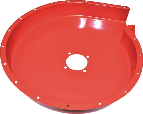 Fan holding part at the front, coated