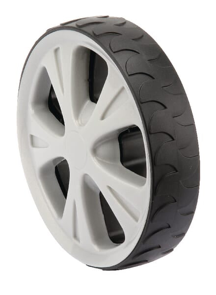 Wheel Ø=200mm rubberized at the rear