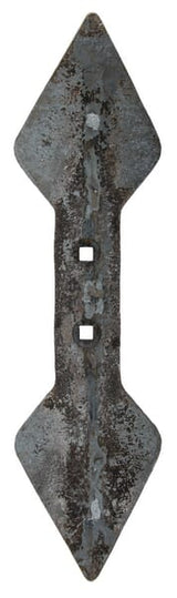 Embout de cultivateur 440x135x19mm, réversible, trempé, courbé, 2 trous