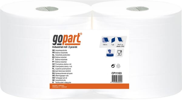 gopart Papierhandtuch, weiß 28cm x 1000m - 2 Rollen CP11103