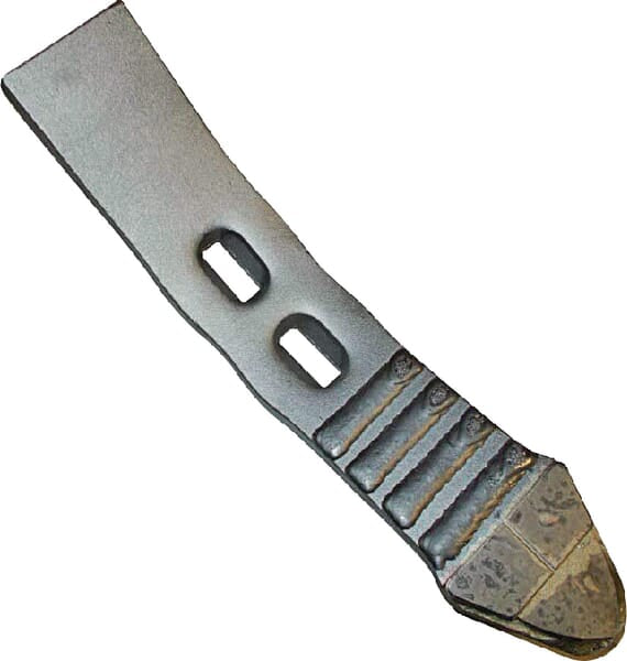 KRAMP Grubberspitze 382x70x20mm, gehärtet, gekrümmt, 2 Löcher, passend für Universal CP34570CN