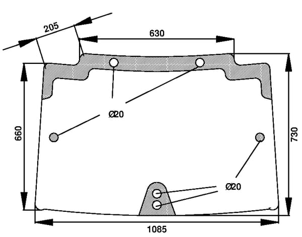 KRAMP Frontscheibe aufstellbar D6861