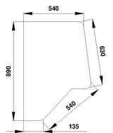 KRAMP Türscheibe hinten D7014
