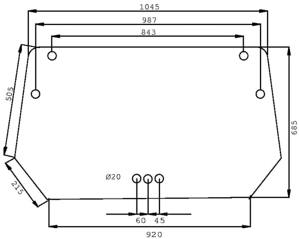 KRAMP Heckscheibe oben D7705