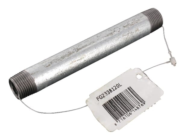 Galvanized pipe nipple 3/8"x120mm