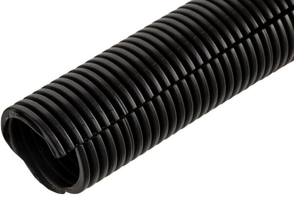KRAMP Schutzschlauch 9mm 100m flexibel gewellt, offen, schwarz - 100 Meter - FTBL09100
