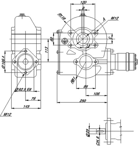 Gear ratio 10.2:1