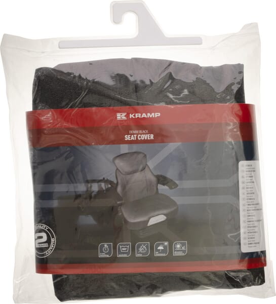 Housse de siège tracteur Std. tissu jeans noir adapté à Grammer