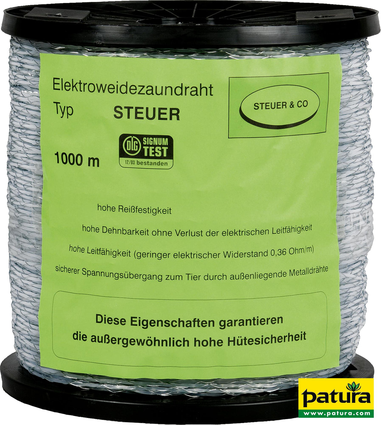 Patura Spezial-Kunststoffdraht, transparent, Nylonseele, 2 verz. Drähte, 1000 m Rolle 107500