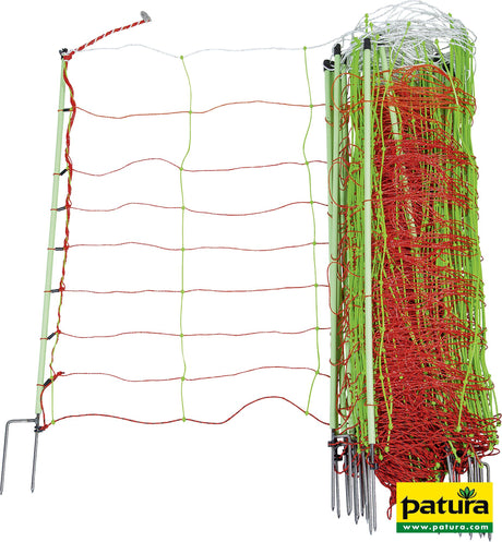 Patura Tornado XL-Elektrozaunnetz mit Erdleiter 90 cm hoch, mit Doppelspitze, 50 m 109251