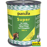 Patura Super Seil, 200 m Rolle 3 Niro 0,40mm, weiss-grün 182100